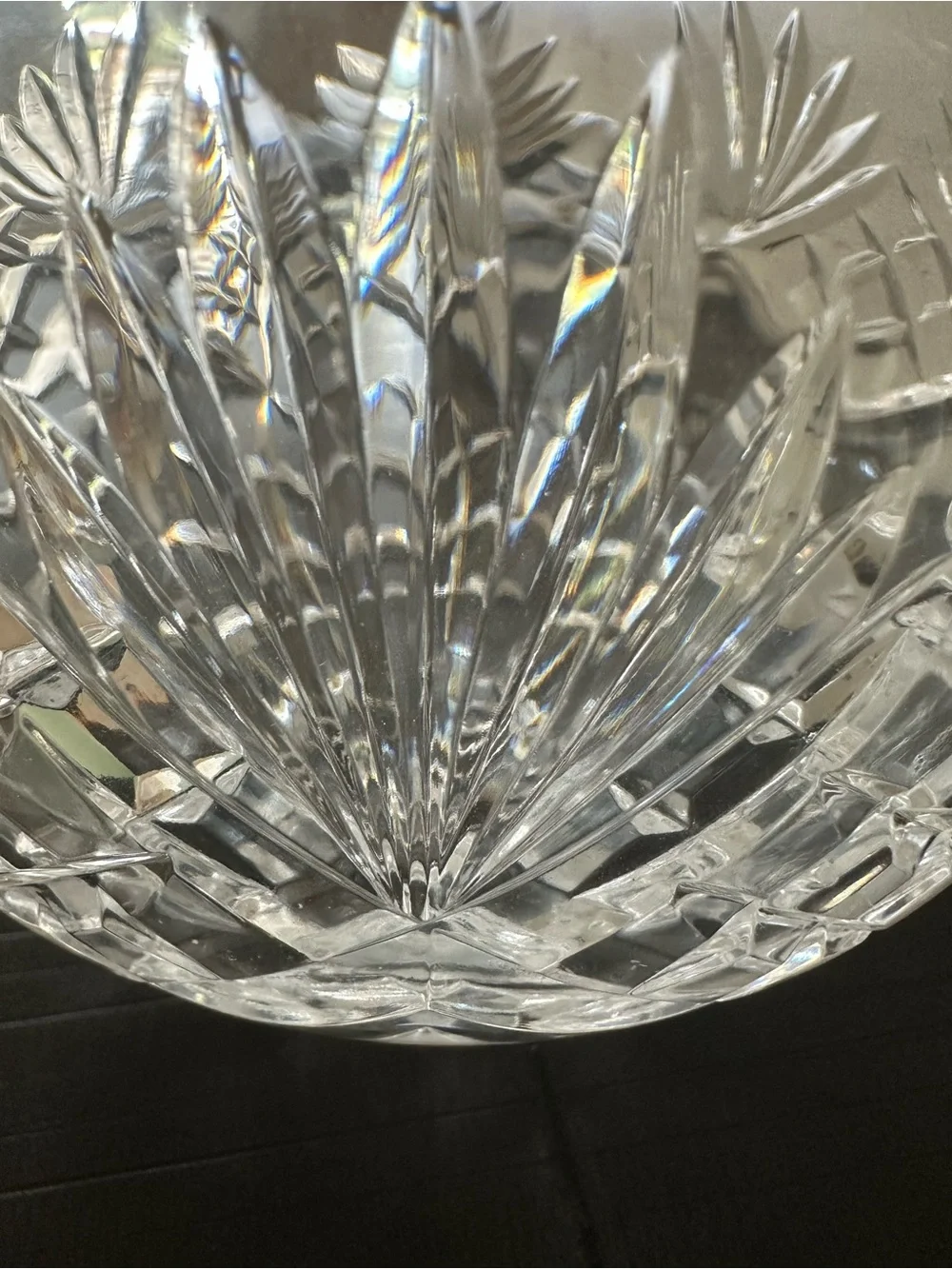 Clear Cut Glass crystal rose Bowl - approx 5”x5”